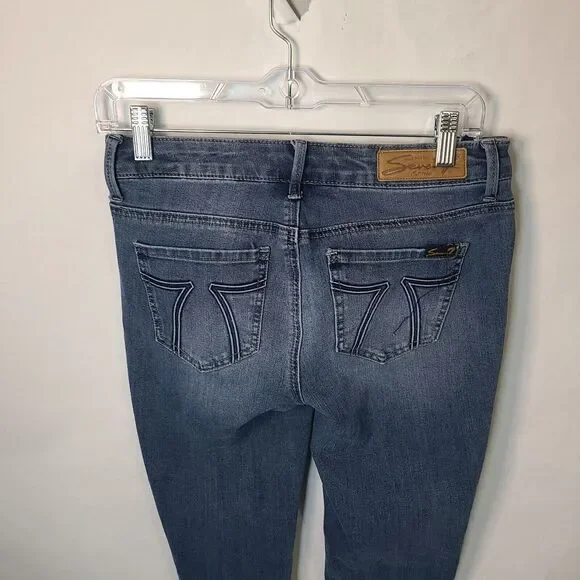 SEVEN 7 Women's High Rise Skinny Cotton Blend Denim Blue Jeans-Size 4 - Picture 5 of 10